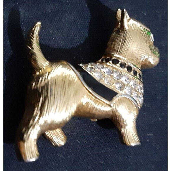 Swarovski Crystal Pin Brooch Scottish Terrier Scottie Dog black clear SCOTTY - Picture 4 of 5